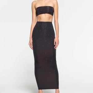 Swarovski x skims jelly sheer bandeau onyx small NWT